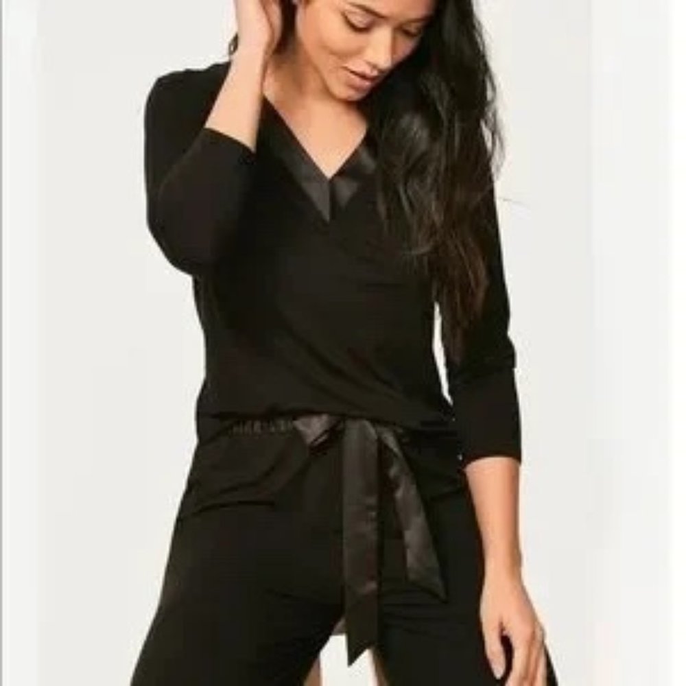 Figleaves Camelia PJ Set Women’s US 6/UK 10 Soft Touch Top & Bottom Black - NWT